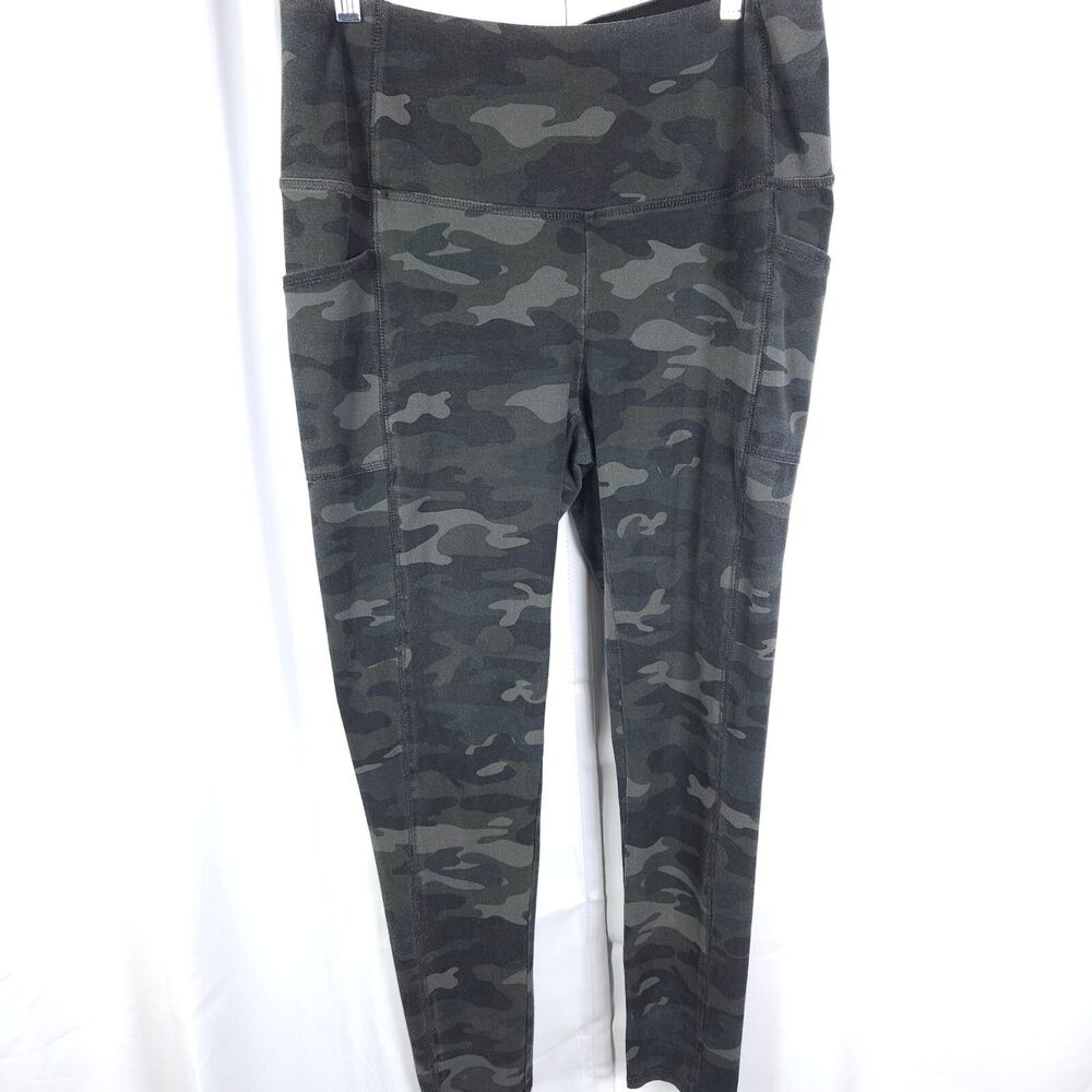 Chico's Zenergy 2R Womens 12/14R Gray Camo Athleisure Yoga‎ Leggings Pants